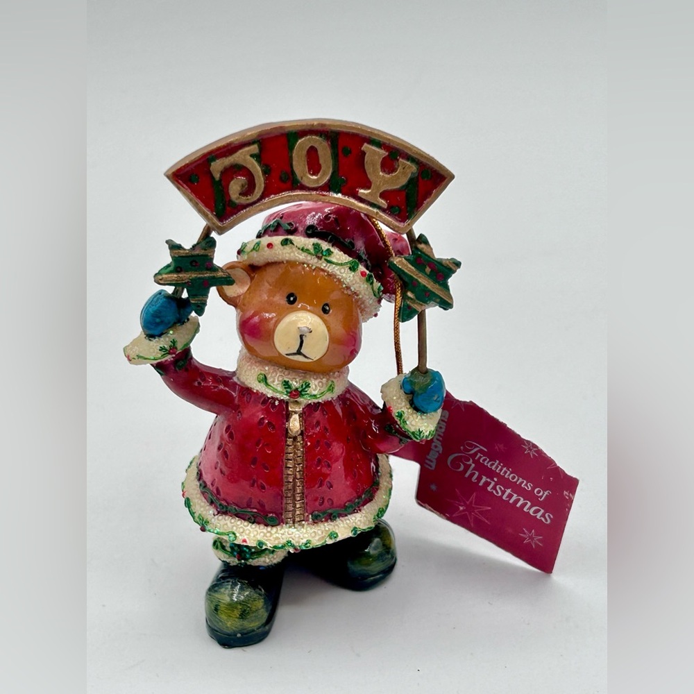 Wegmans Santa Bear Christmas Ornament 3.75" Resin Joy